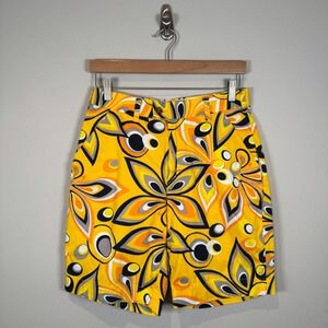 Loudmouth Shagadelic Golf Shorts Yellow Black Gray Bermuda Shorts Walking Floral